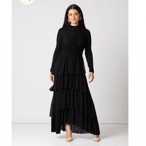 Lunella long sleeve tiered maxi dress